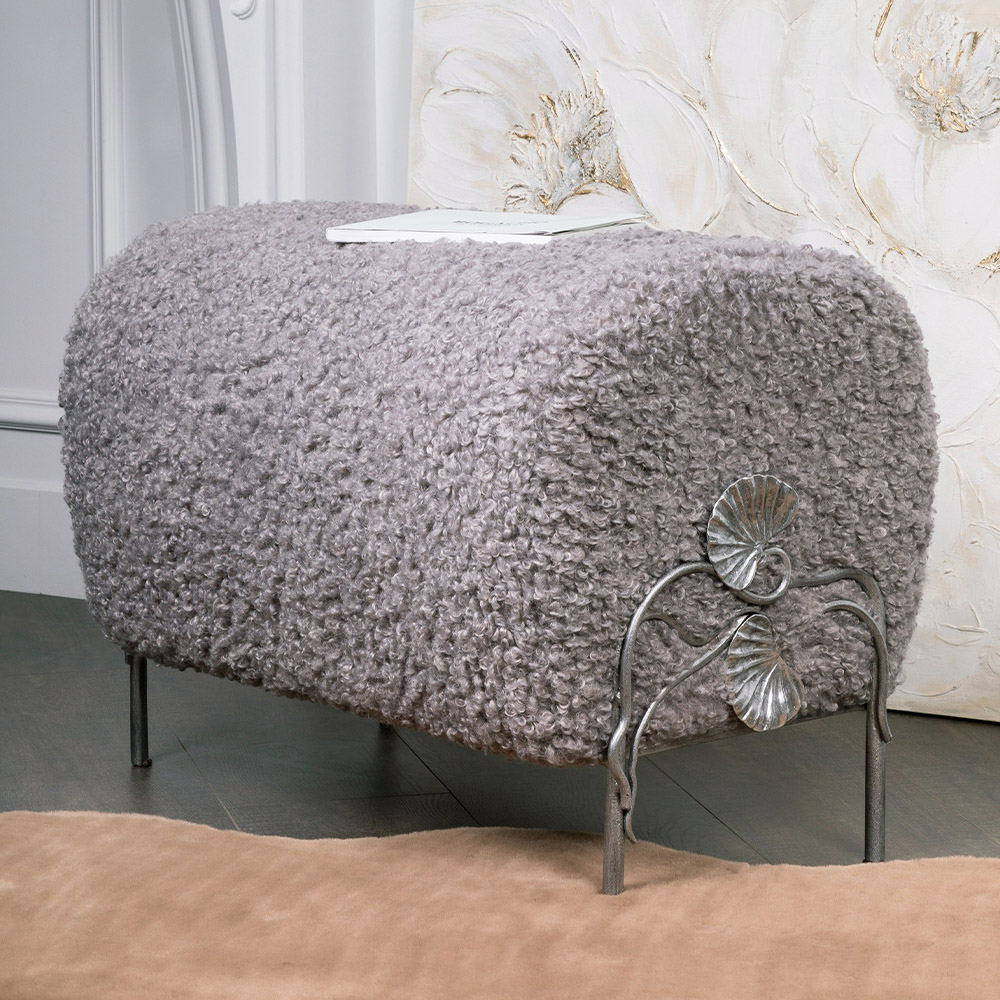  Банкетка Нимфея Серый Античное Серебро