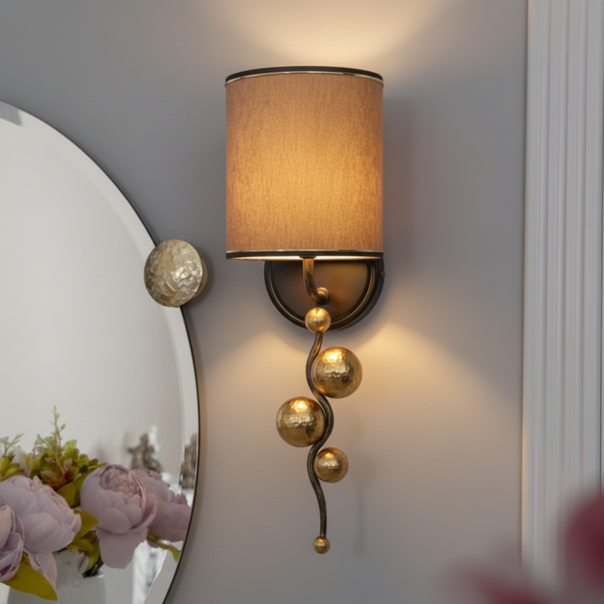  Бра настенный светильник Heri Каштан с абажуром Терра Кофе