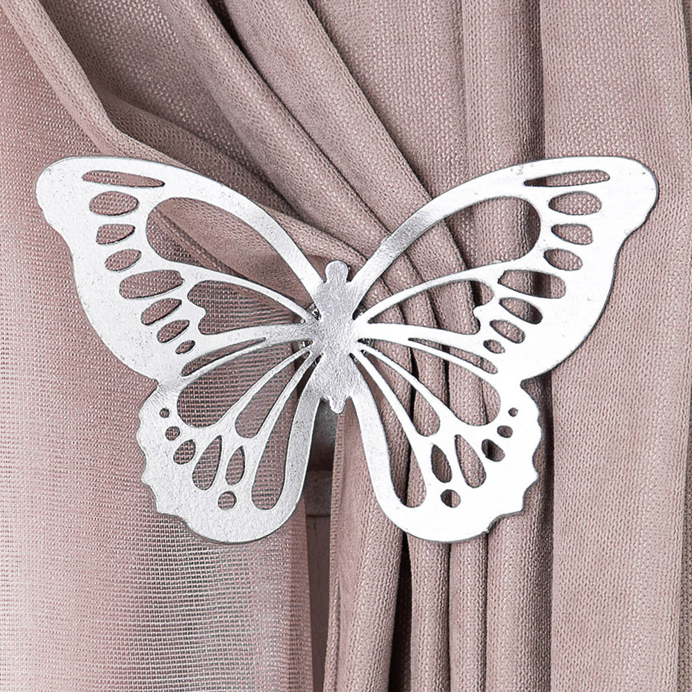  Подхват - держатель для штор Бабочка Серебро