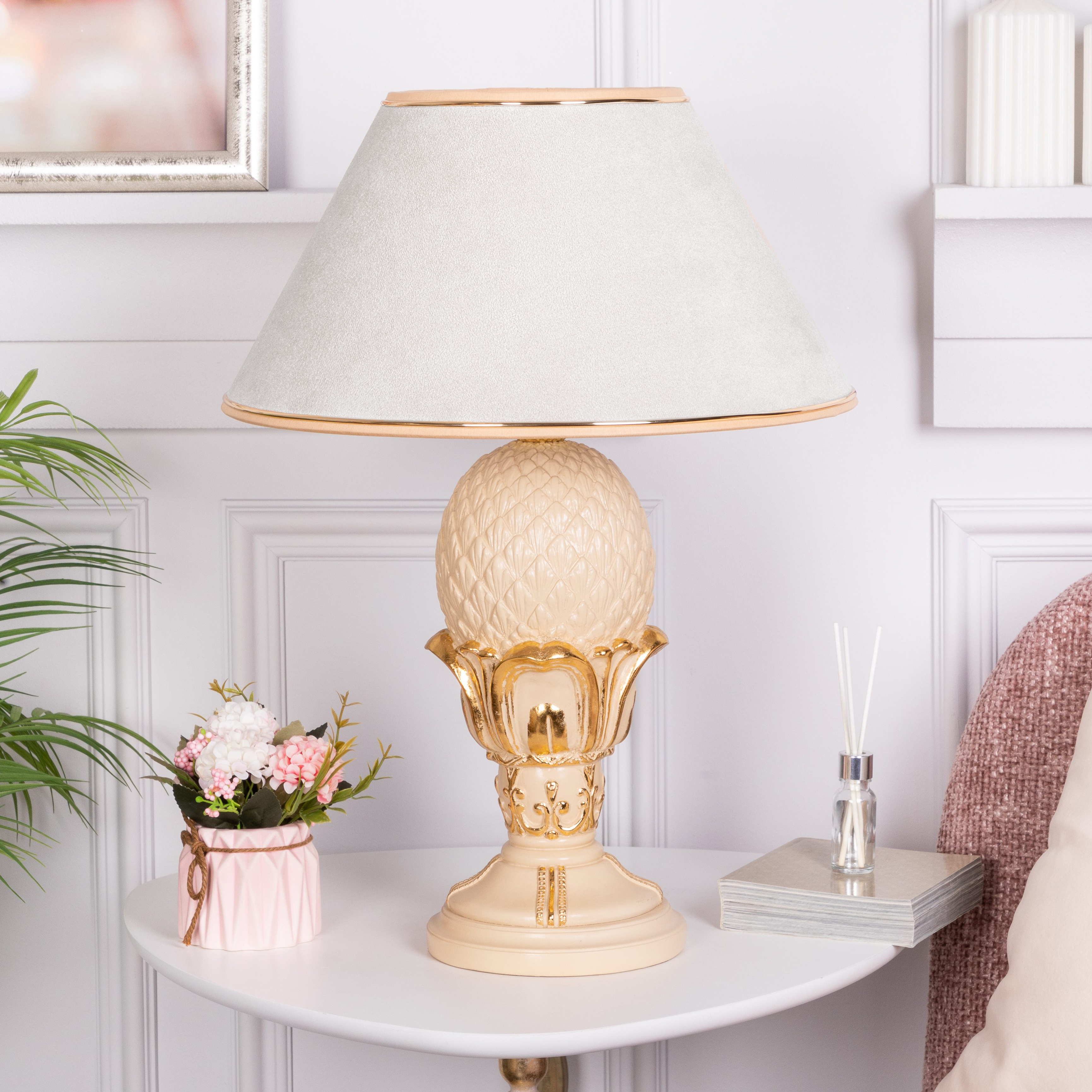  Настольная лампа Источник Энергии Айвори с абажуром №38 Айвори