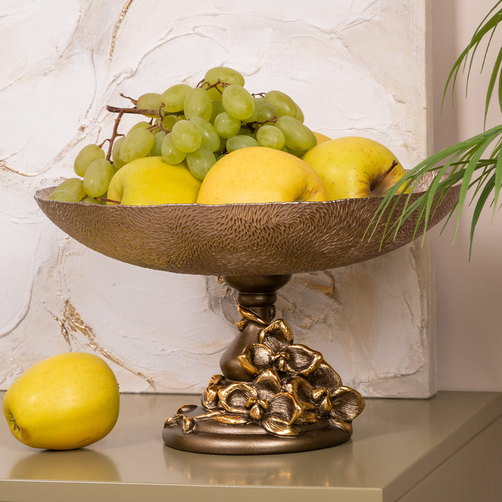  Фруктовница-конфетница Орхидея Лелия Бронза