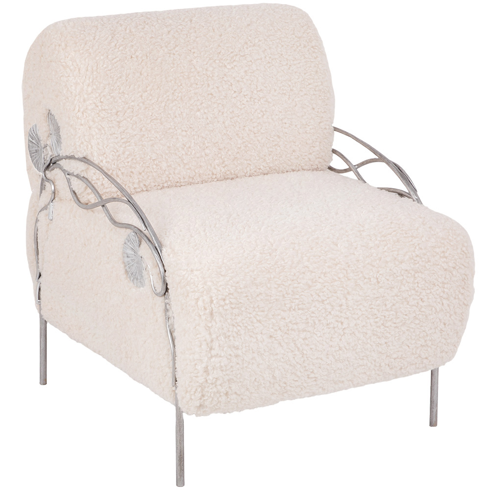  Кресло Нимфея Какао Античное Серебро