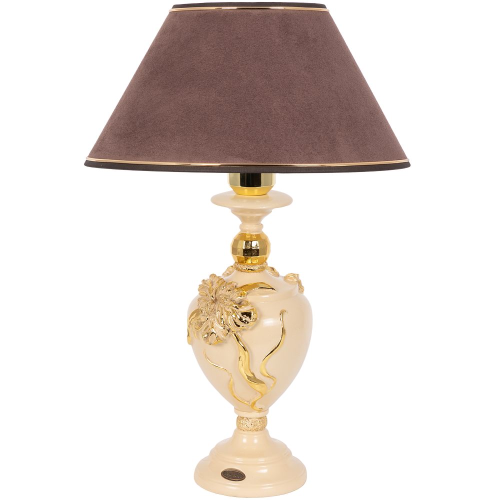  Настольная лампа Флер де Лис Айвори с абажуром №38 Кофе-2