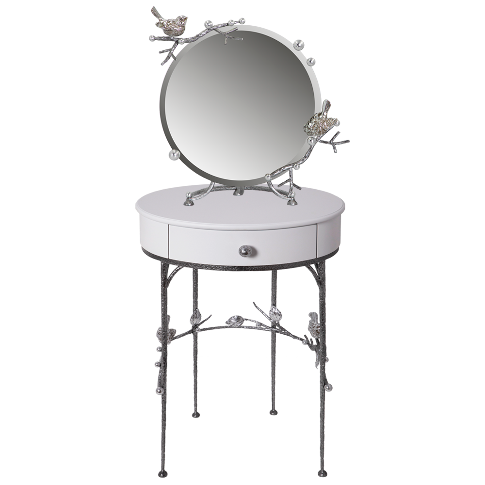 Туалетный столик и зеркало Терра Серебро 