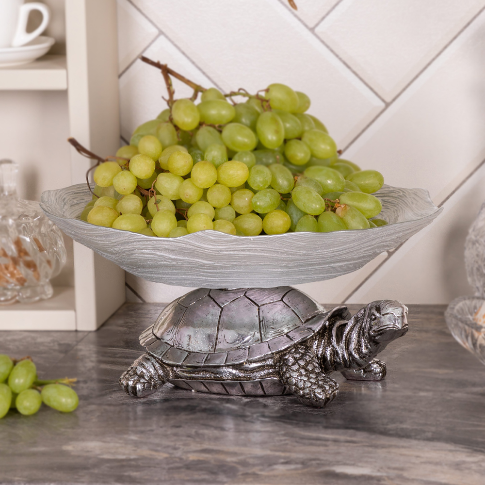  Фруктовница-конфетница Черепаха Серебро