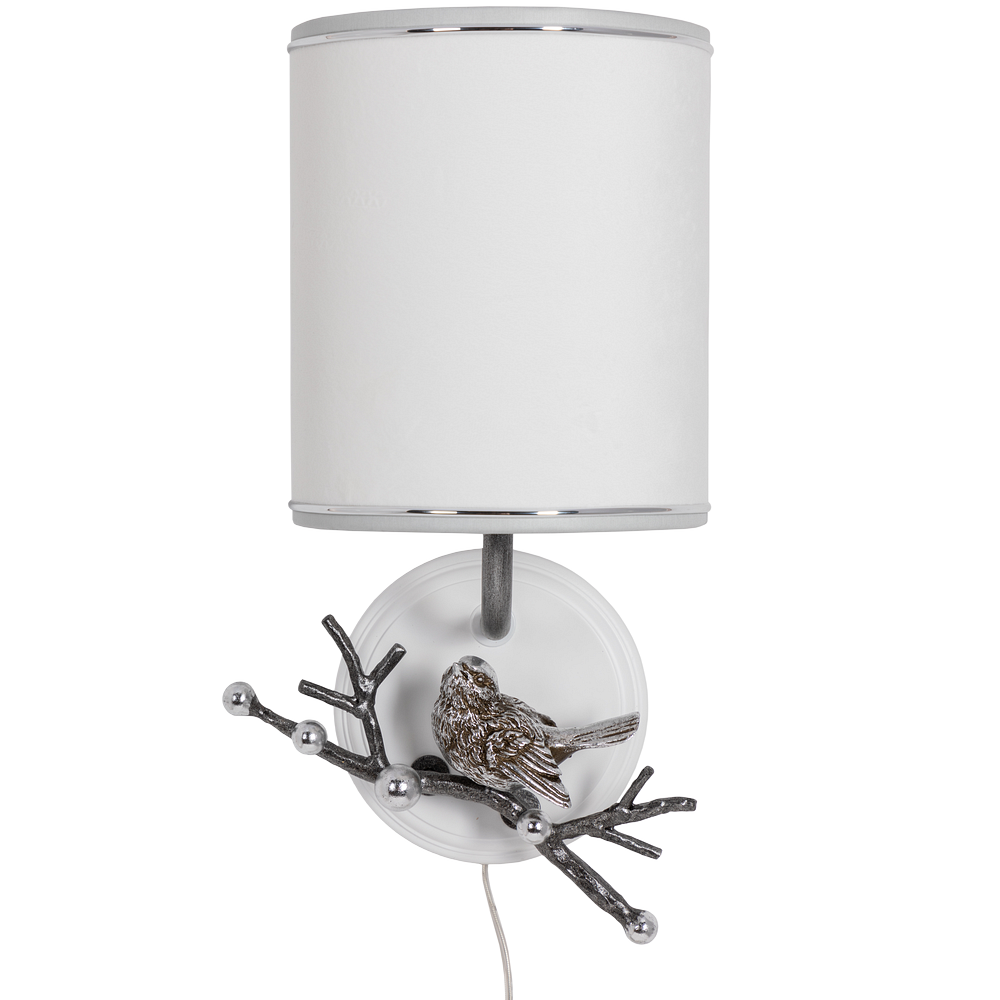  Бра настенный светильник Терра левое Античное серебро с абажуром Терра Грей