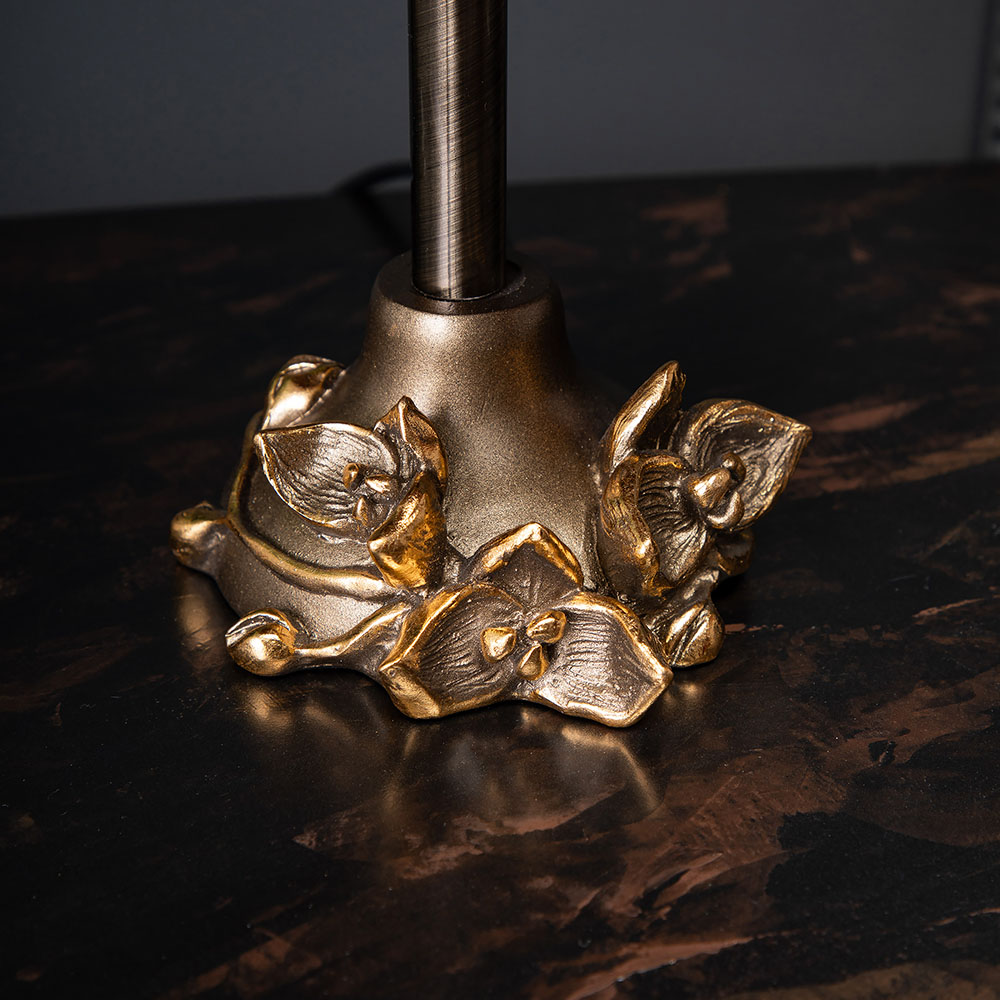 Настольная лампа Орхидея Лайм Бронза с абажуром Адель Бронза - img66100