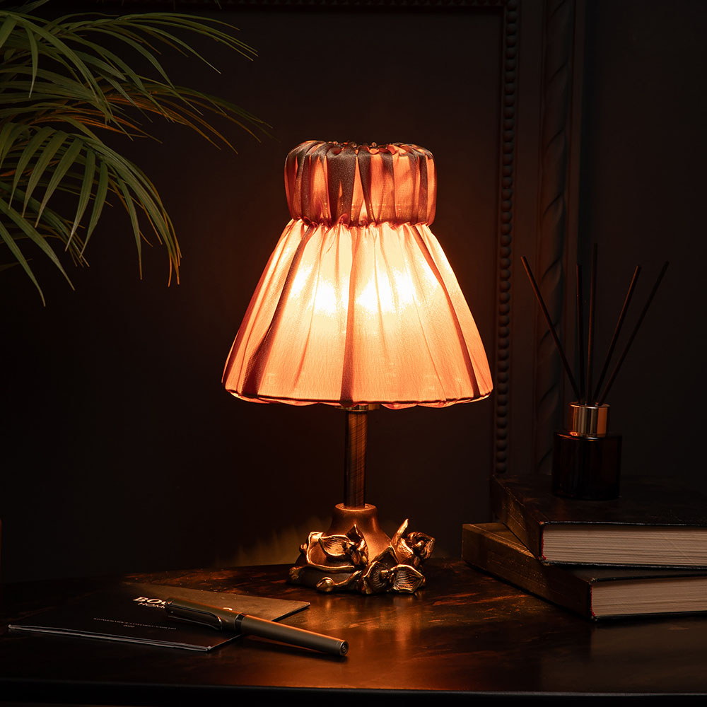 Настольная лампа Орхидея Лайм Бронза с абажуром Адель Бронза - img66098