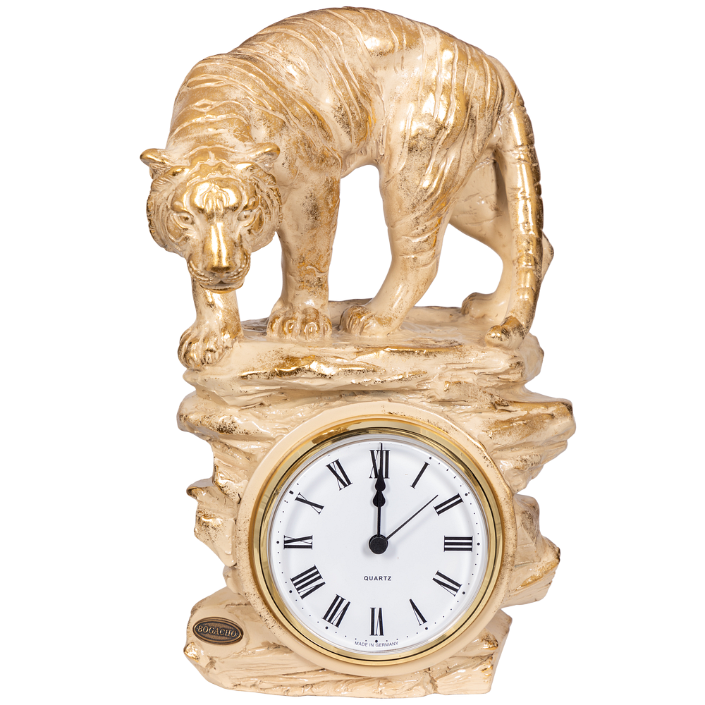 Часы Тигр Айвори Мраморное Золото