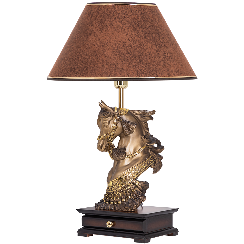 Настольная лампа с бюро Лошадь императора Шоколад