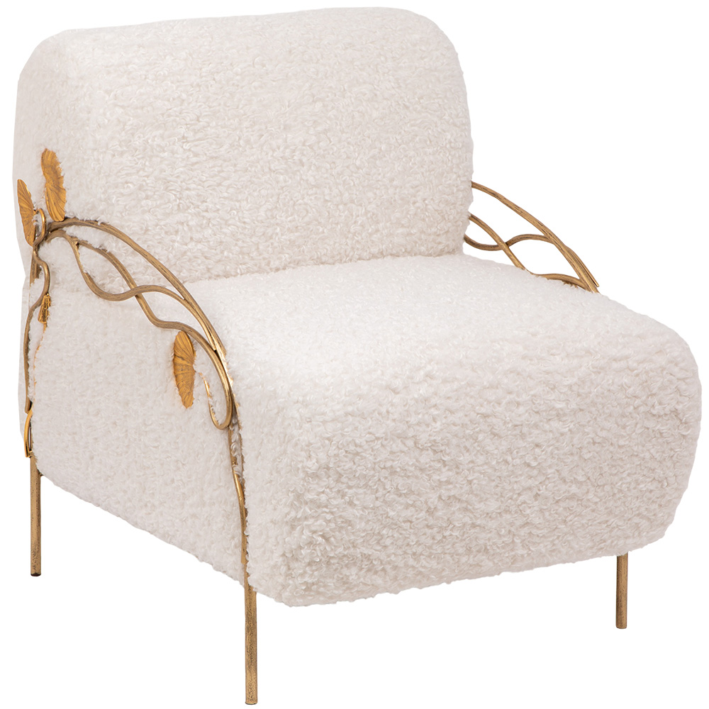  Кресло Нимфея Молоко Бронза