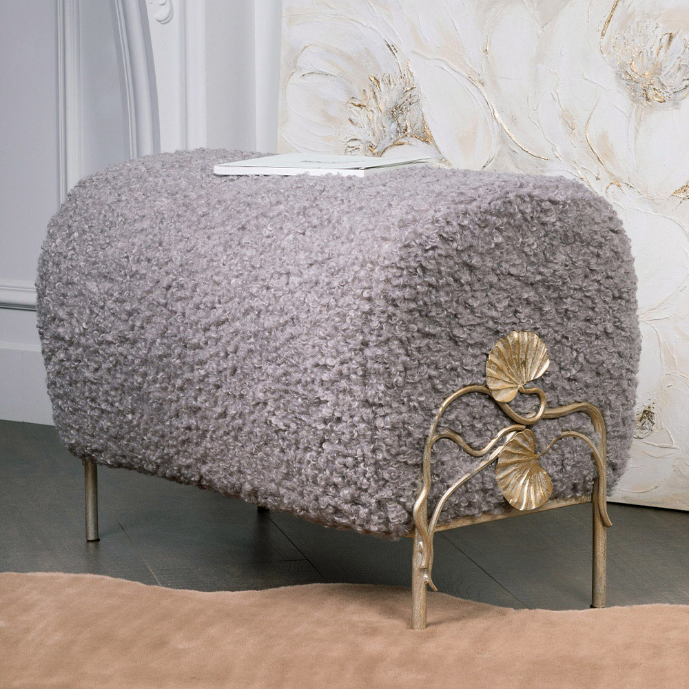  Банкетка Нимфея Серый Айвори